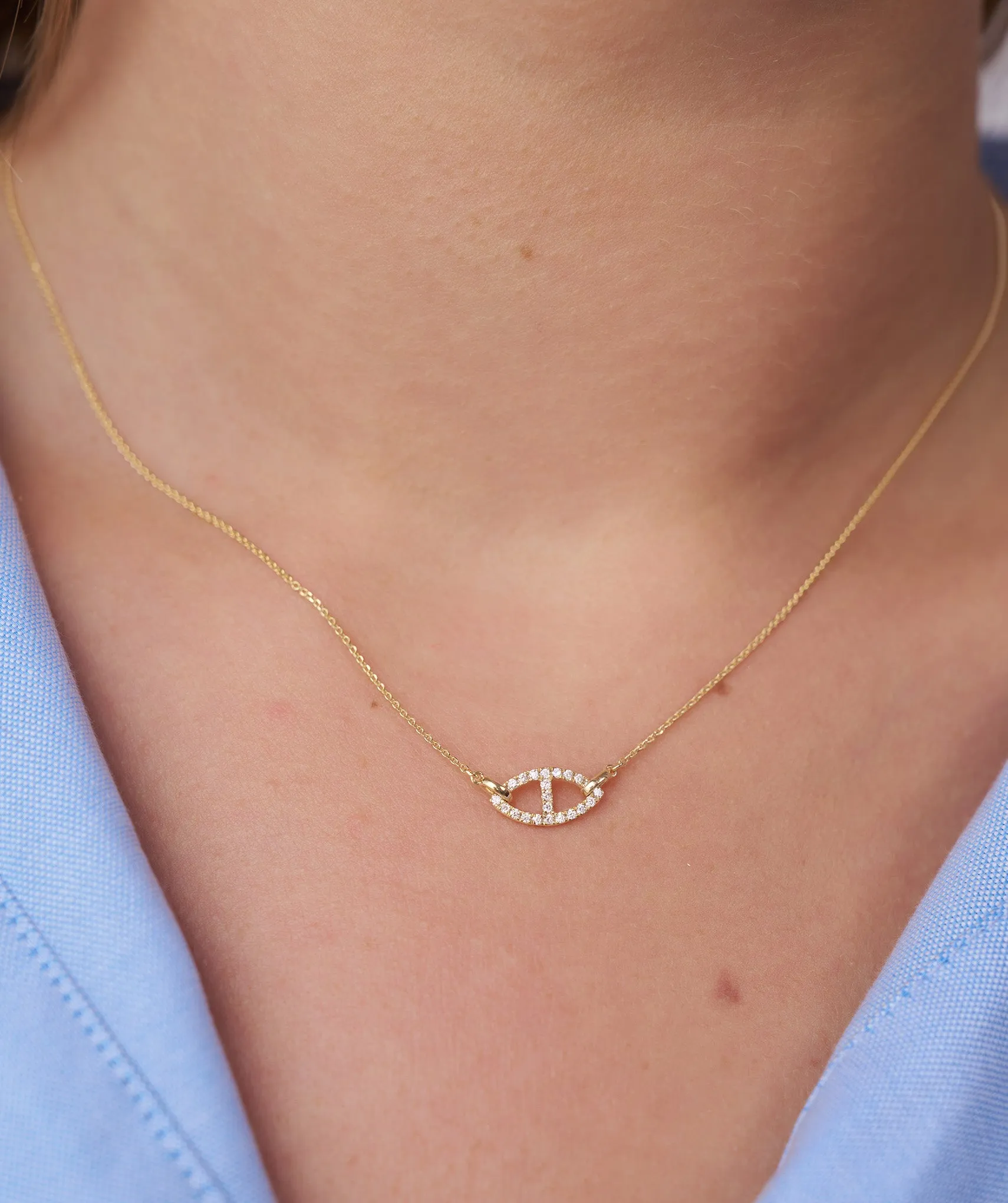 Elegant Marquise Diamond Pave Necklace