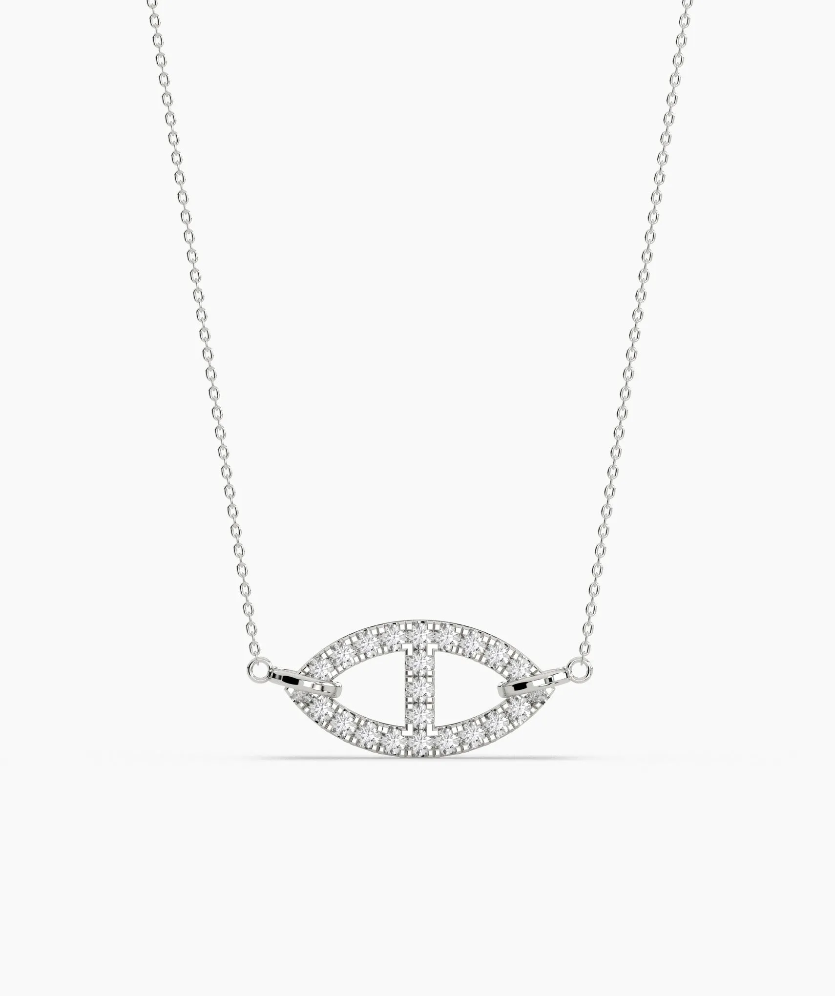 Elegant Marquise Diamond Pave Necklace