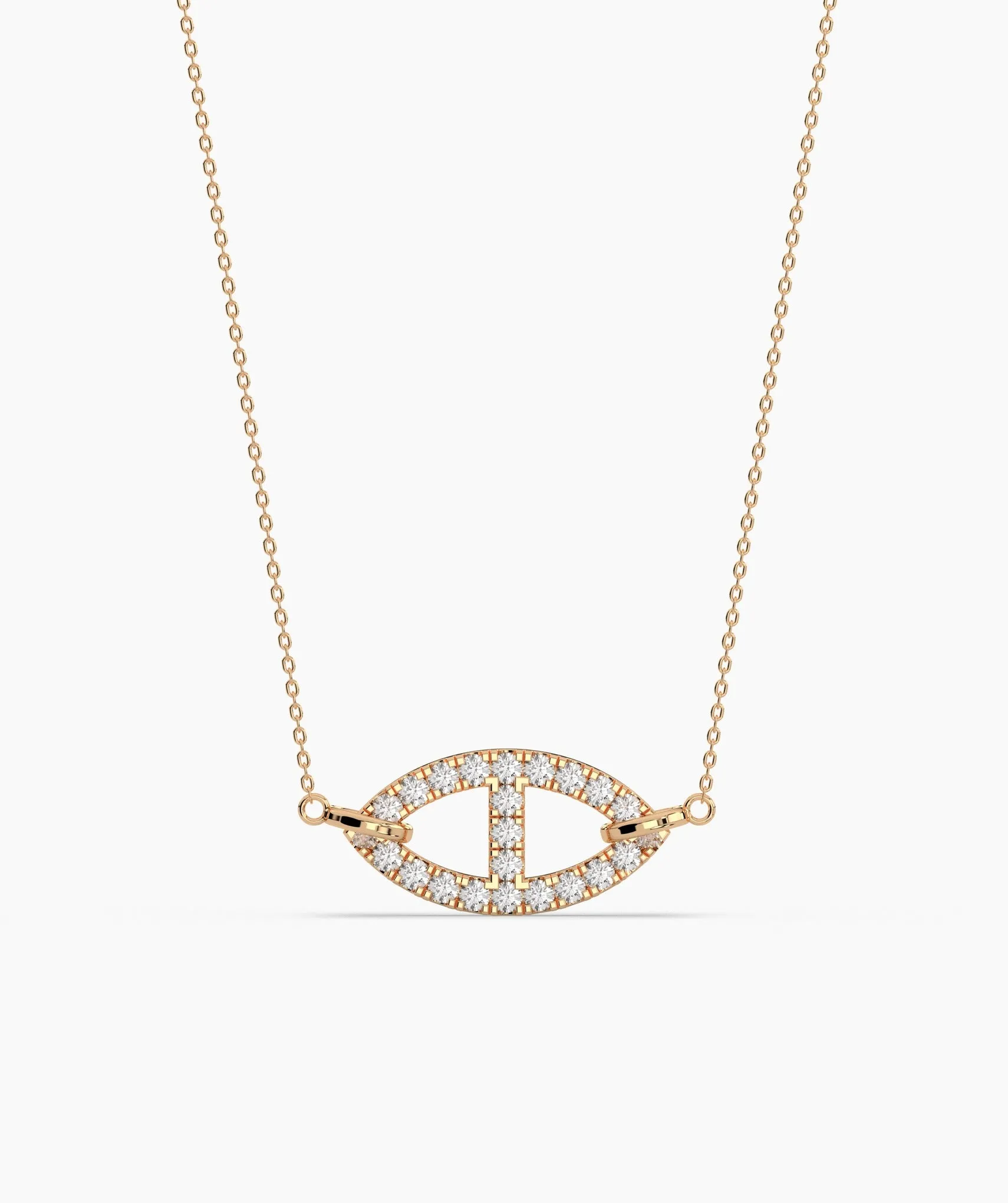Elegant Marquise Diamond Pave Necklace