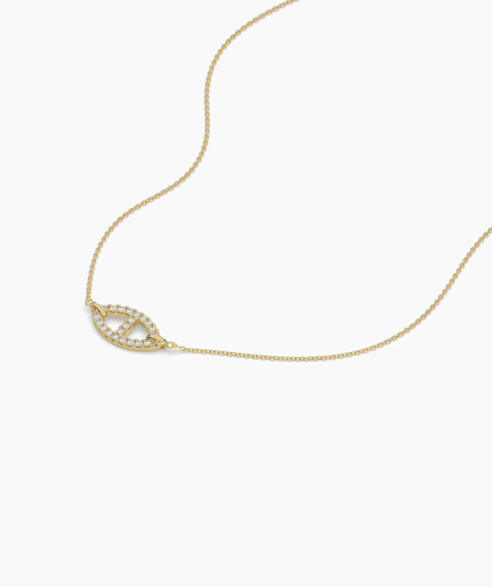 Elegant Marquise Diamond Pave Necklace