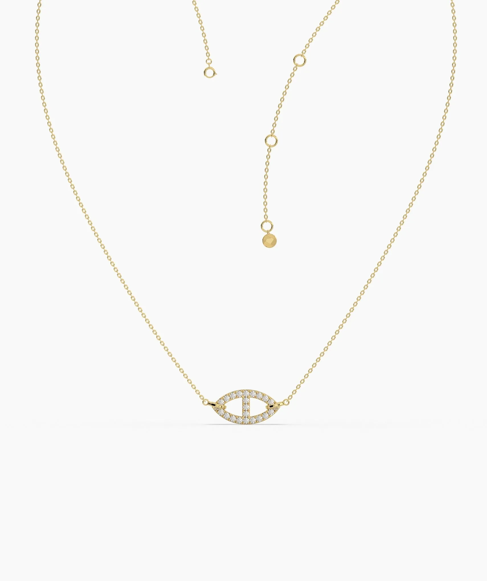 Elegant Marquise Diamond Pave Necklace