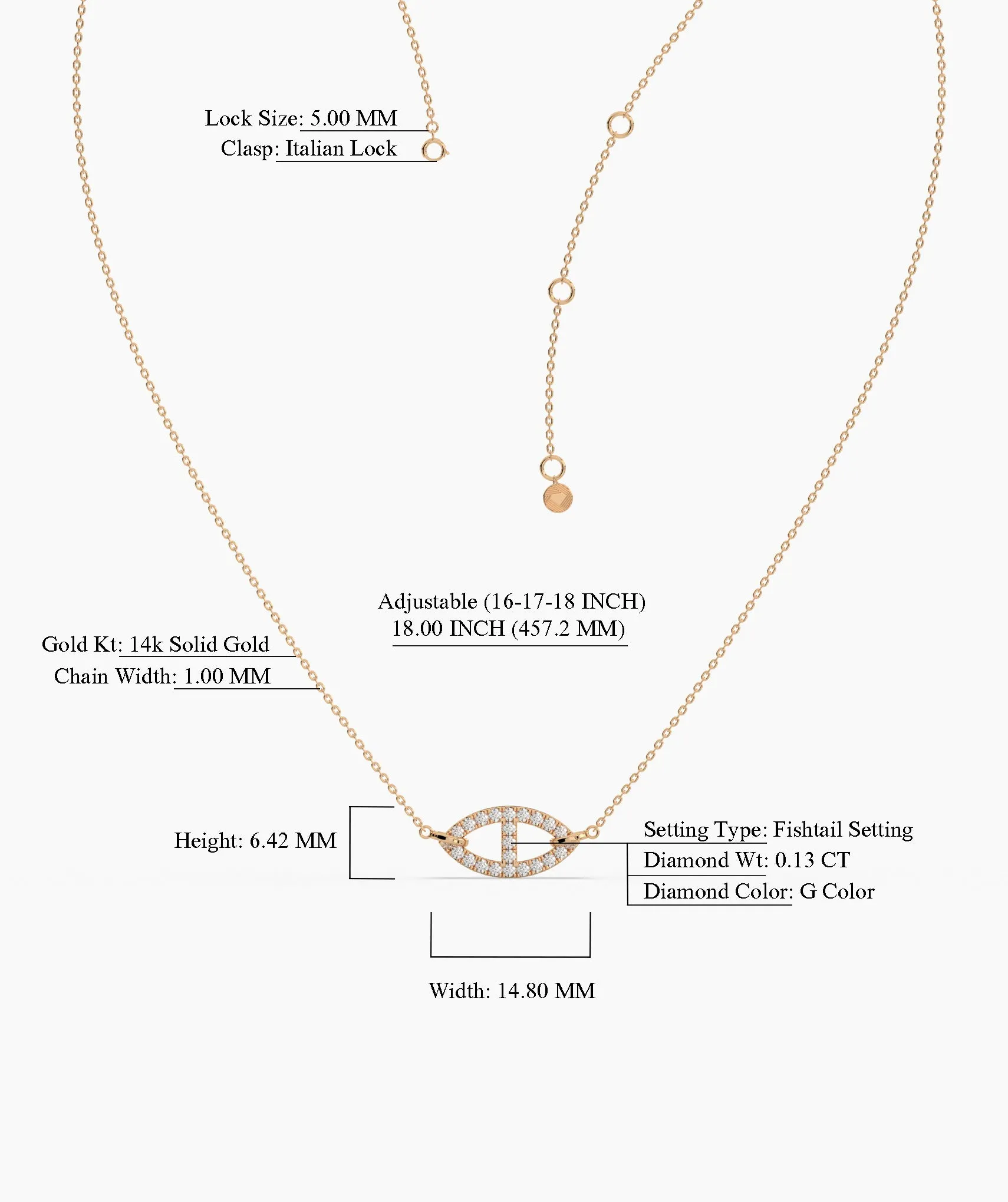 Elegant Marquise Diamond Pave Necklace