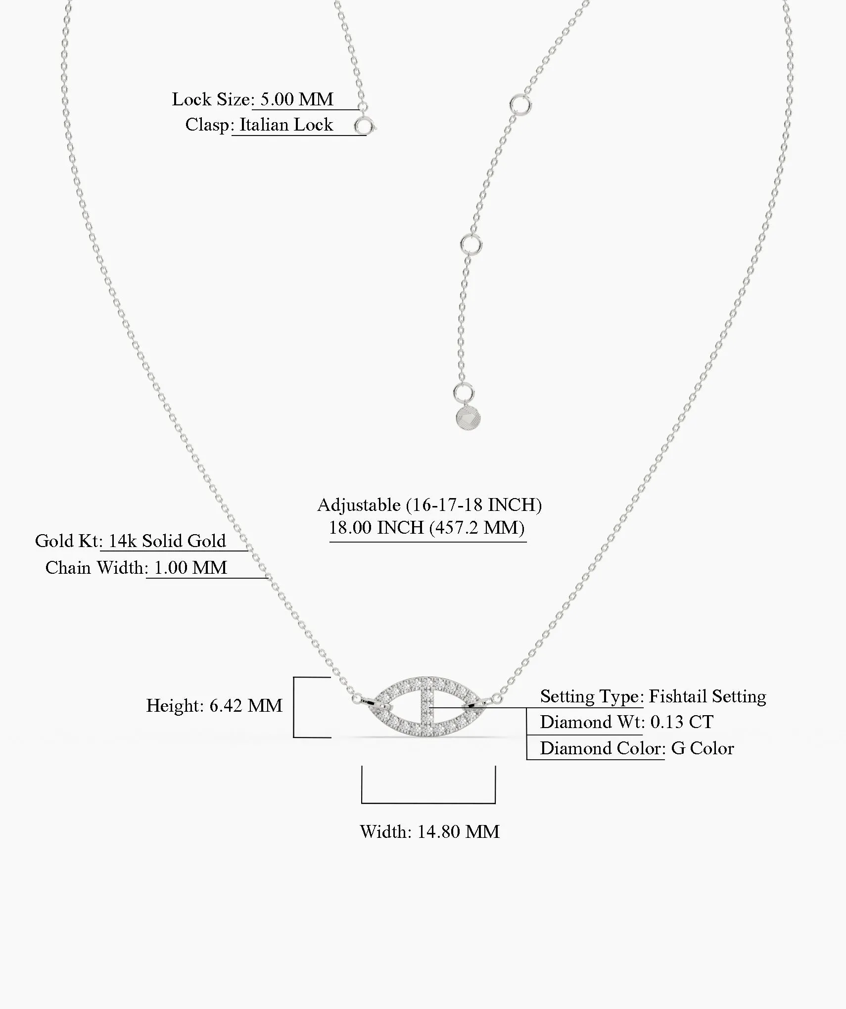 Elegant Marquise Diamond Pave Necklace