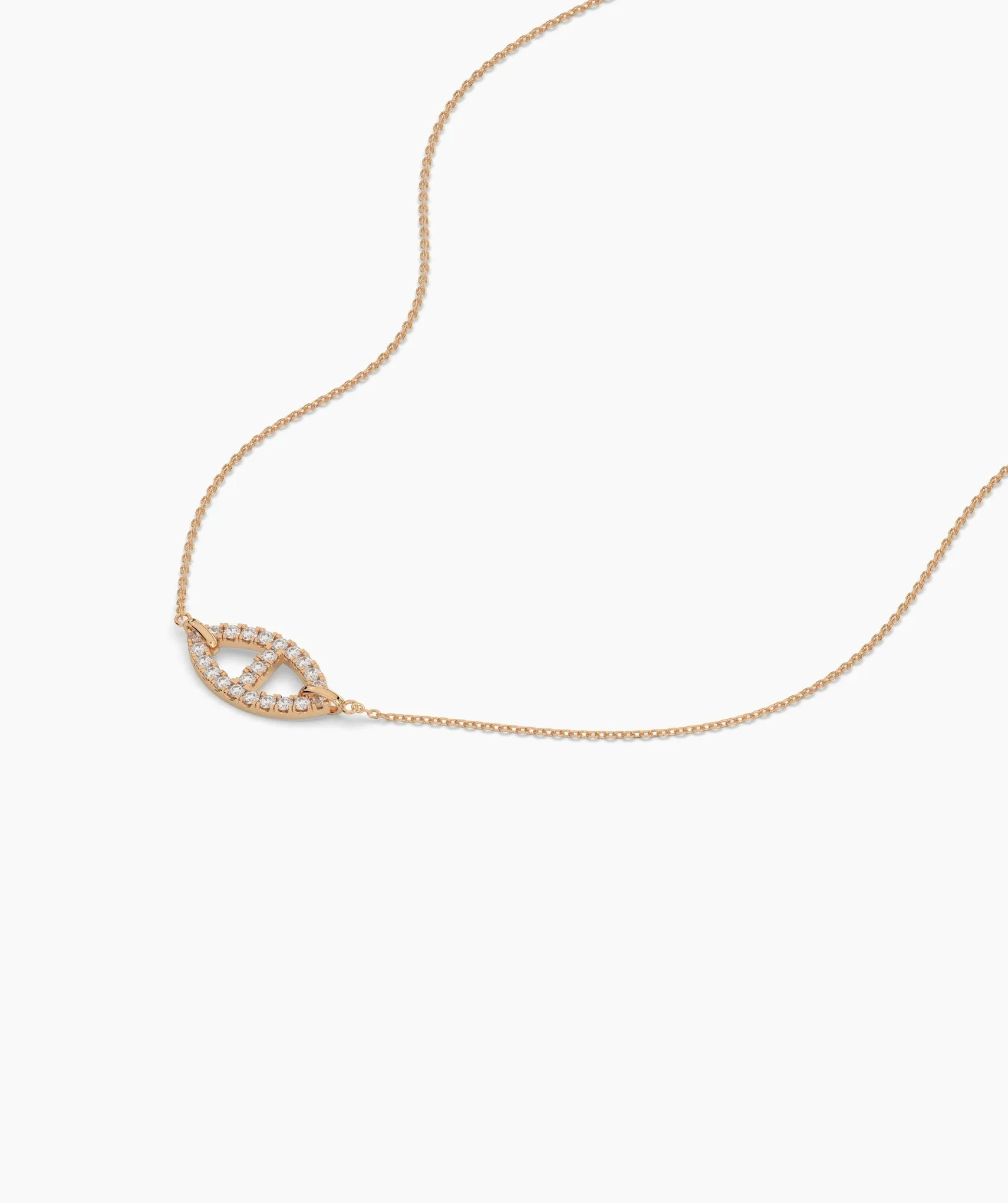 Elegant Marquise Diamond Pave Necklace