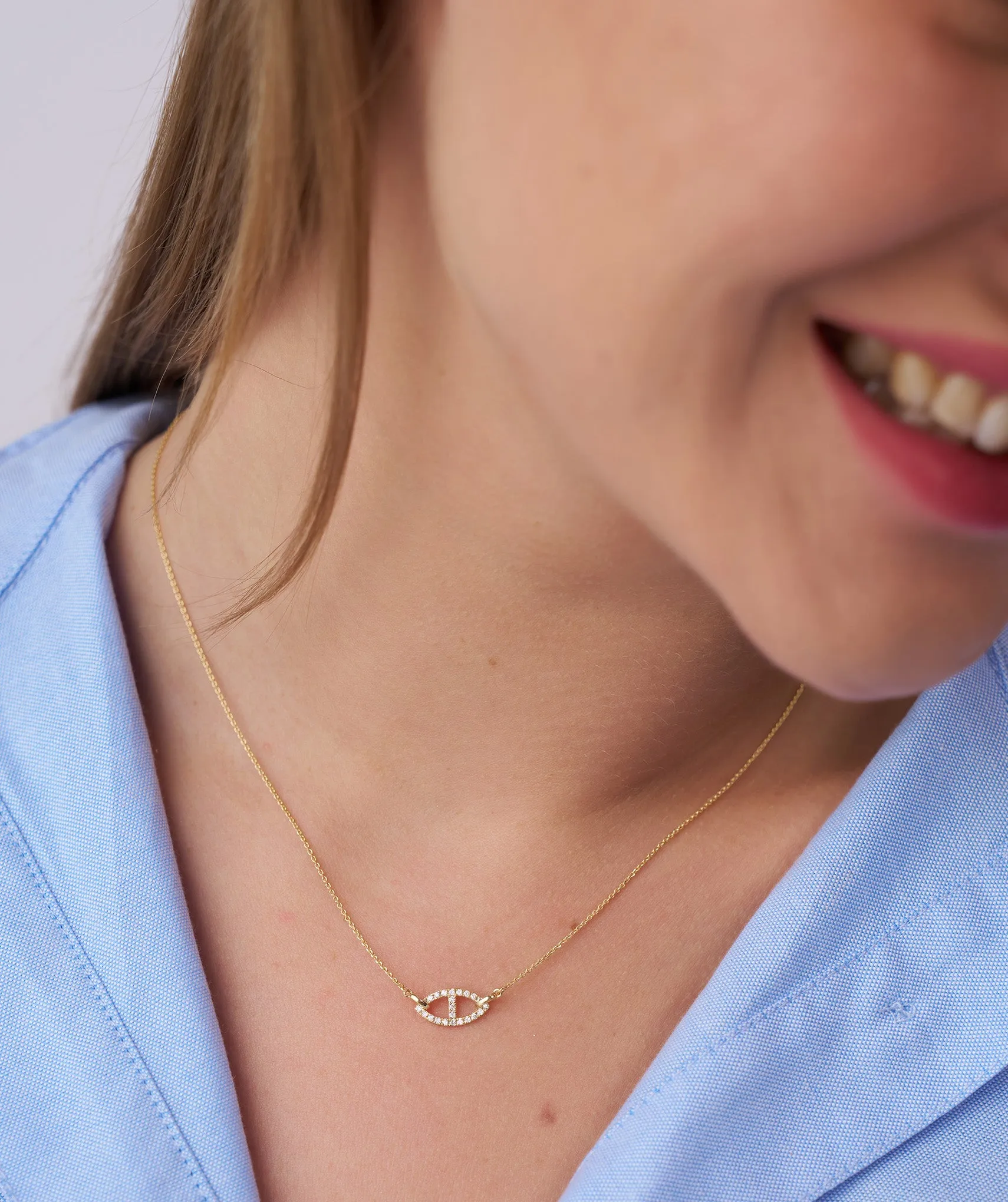 Elegant Marquise Diamond Pave Necklace
