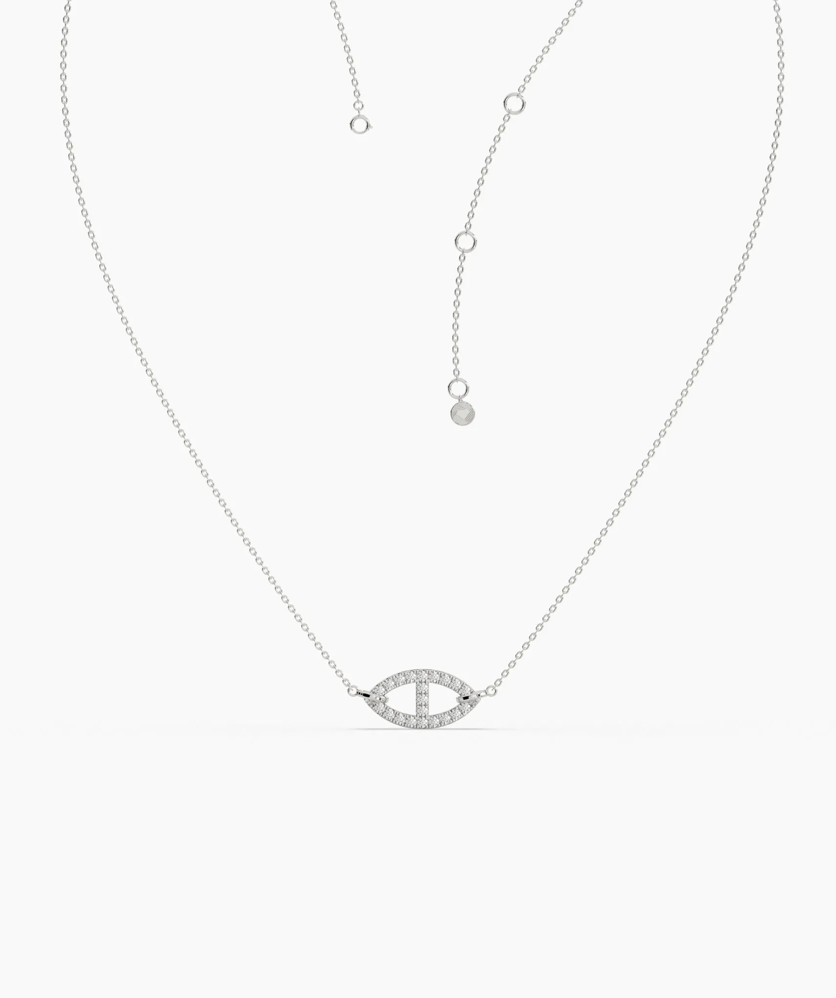 Elegant Marquise Diamond Pave Necklace