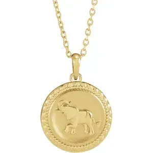 Elephant Disc 16-18" Necklace or Pendant 87487