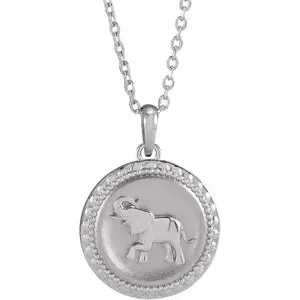 Elephant Disc 16-18" Necklace or Pendant 87487