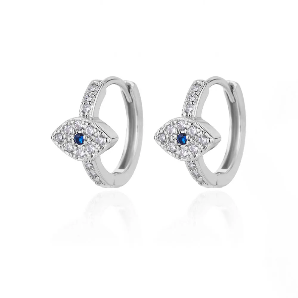 Elevate Your Style with Our Gold-Plated Stainless Steel Zircon Evil Eye Earrings - An Exquisite Addition to Any Fashion-Forward Wardrobe