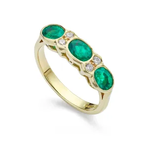 Emerald and Diamond Dress Ring