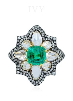 Emerald and Diamond Ring