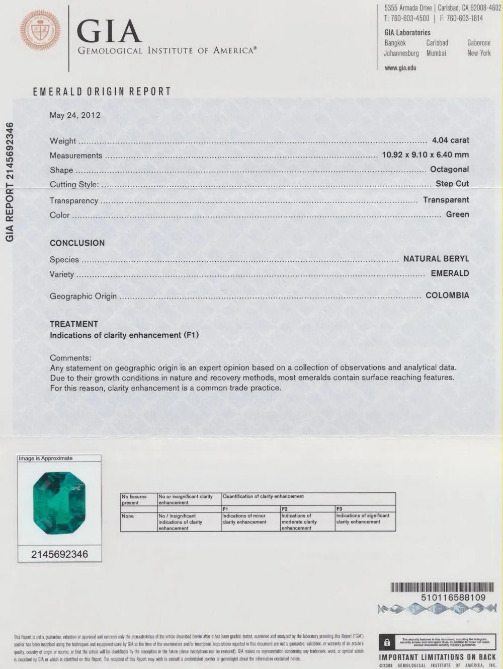 Emerald Colombia and Diamond Ring