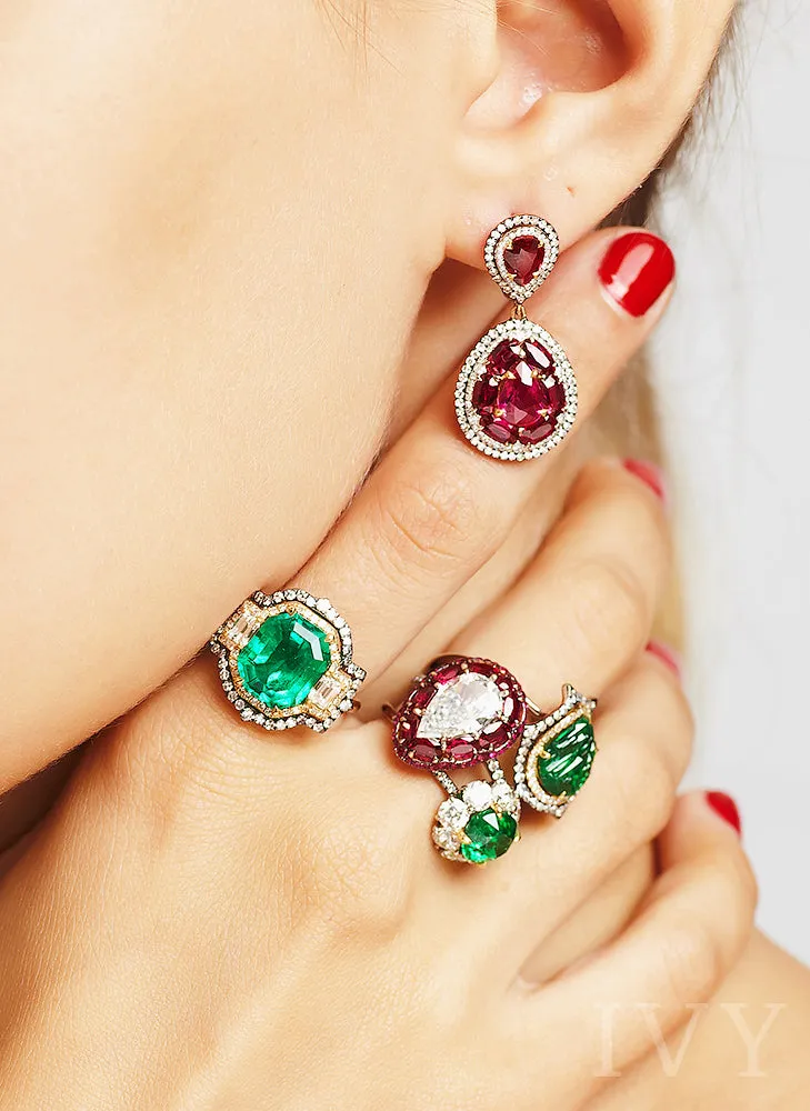 Emerald Colombia and Diamond Ring