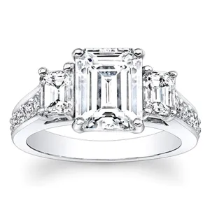Emerald Cut 3-Stone Diamond Engagement Ring