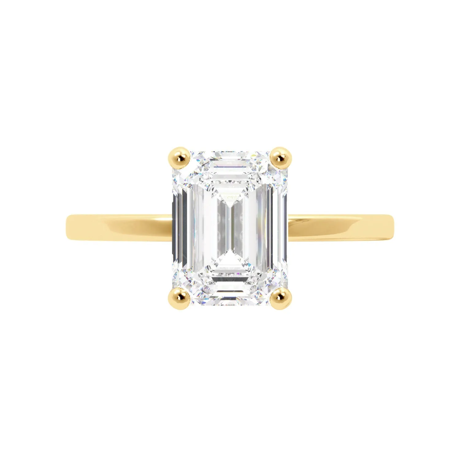 Emerald Cut Diamond Hidden Halo Solitaire