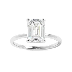 Emerald Cut Diamond Hidden Halo Solitaire