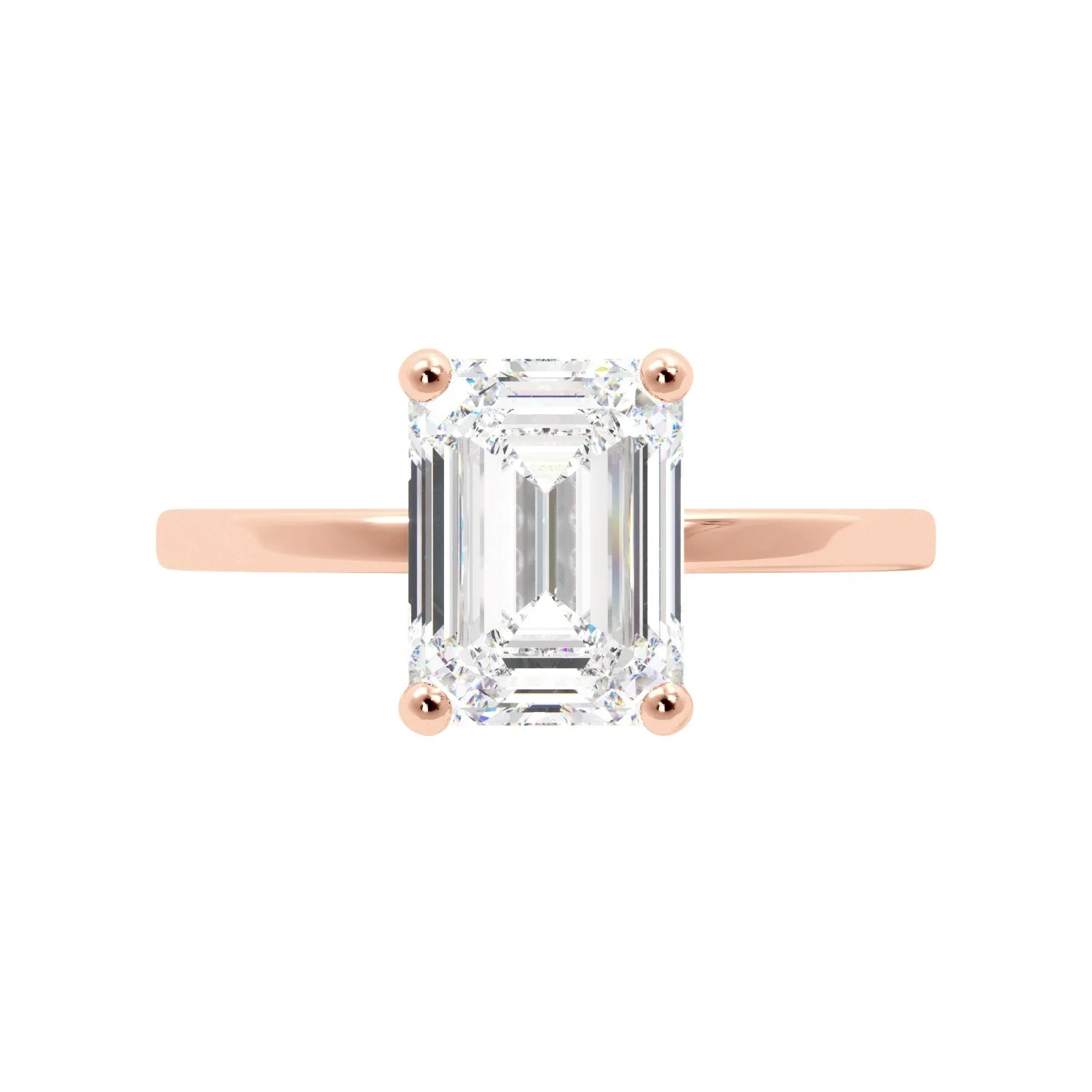 Emerald Cut Diamond Hidden Halo Solitaire