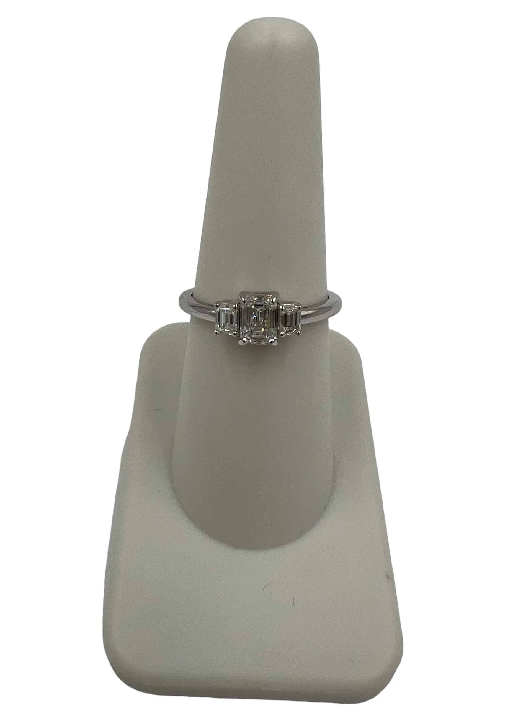 Emerald Cut Diamond Three Stone Ring