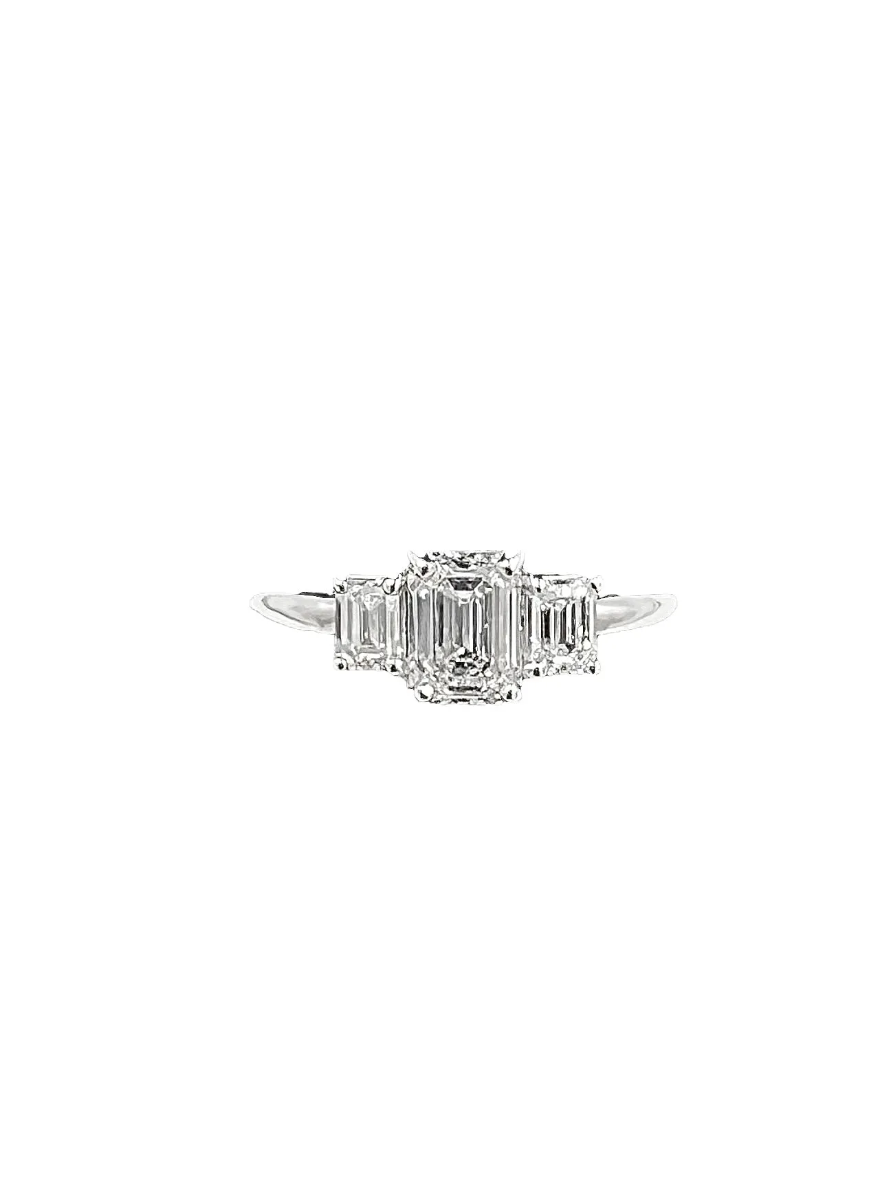 Emerald Cut Diamond Three Stone Ring