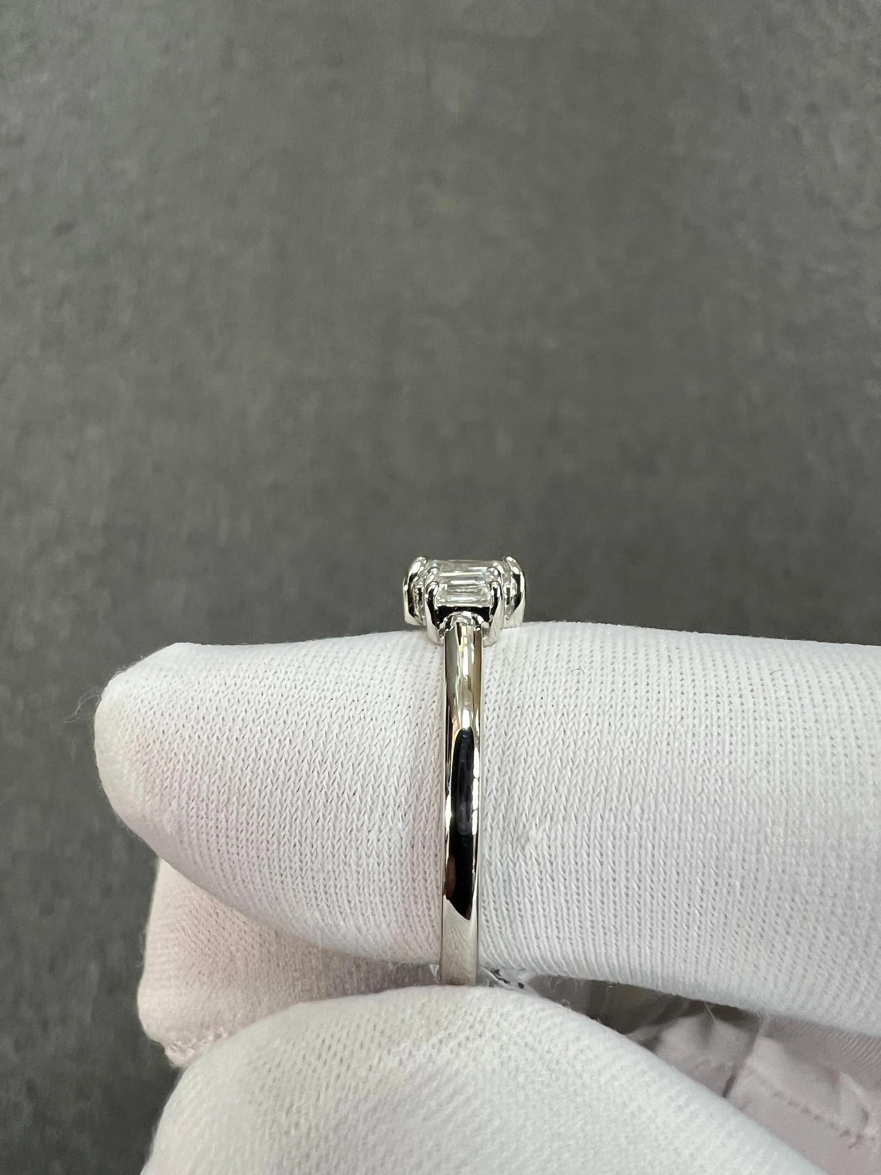 Emerald Cut Diamond Three Stone Ring