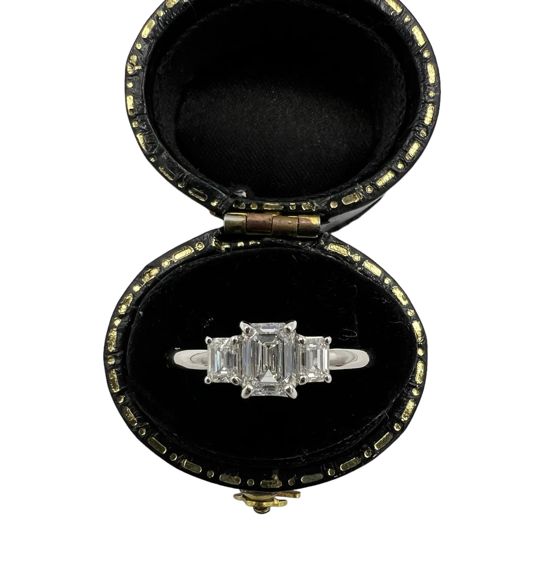 Emerald Cut Diamond Three Stone Ring