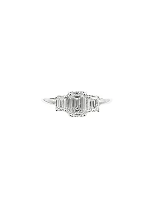 Emerald Cut Diamond Three Stone Ring