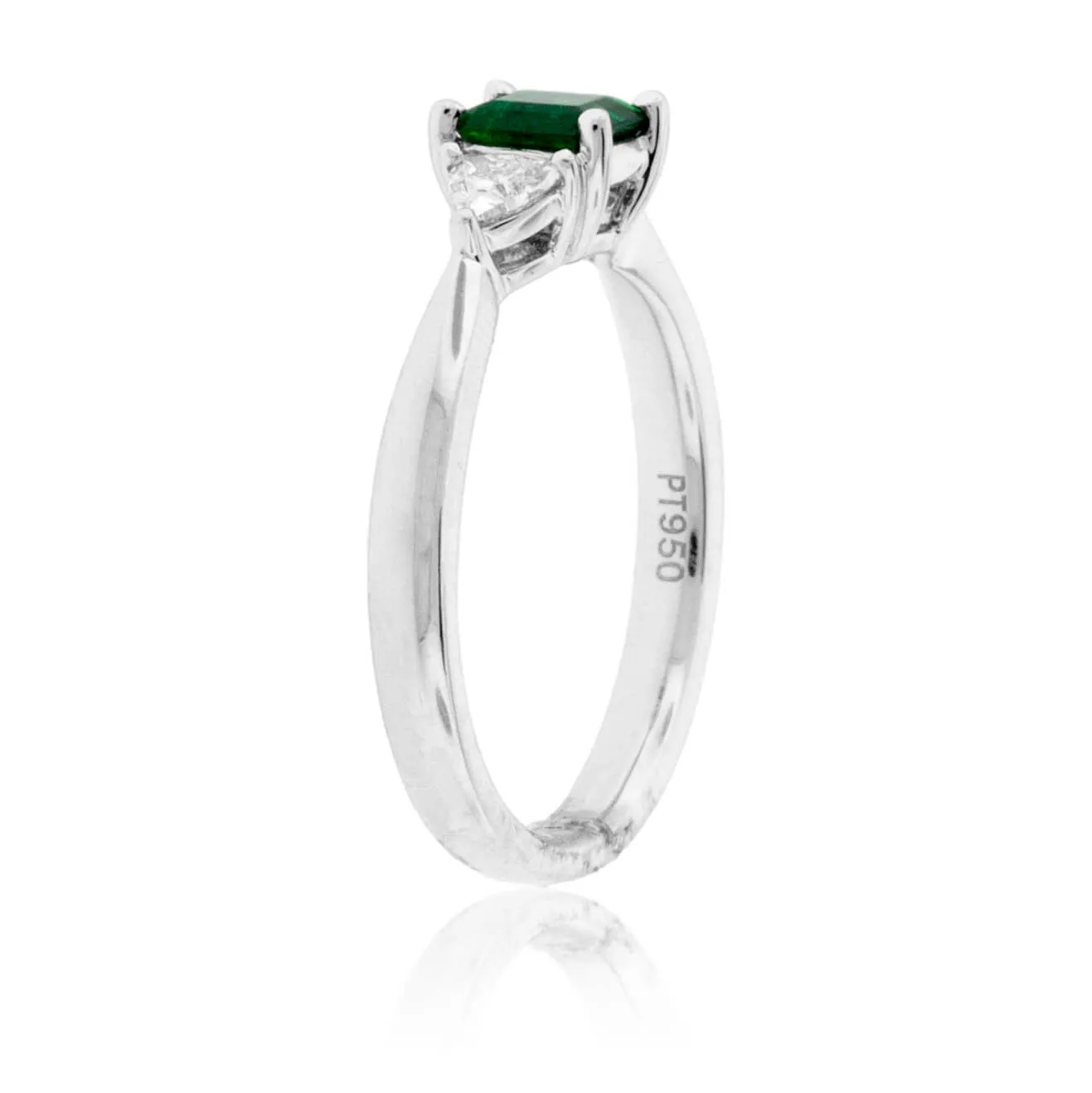 Emerald-Cut Emerald & Diamond Accented Ring