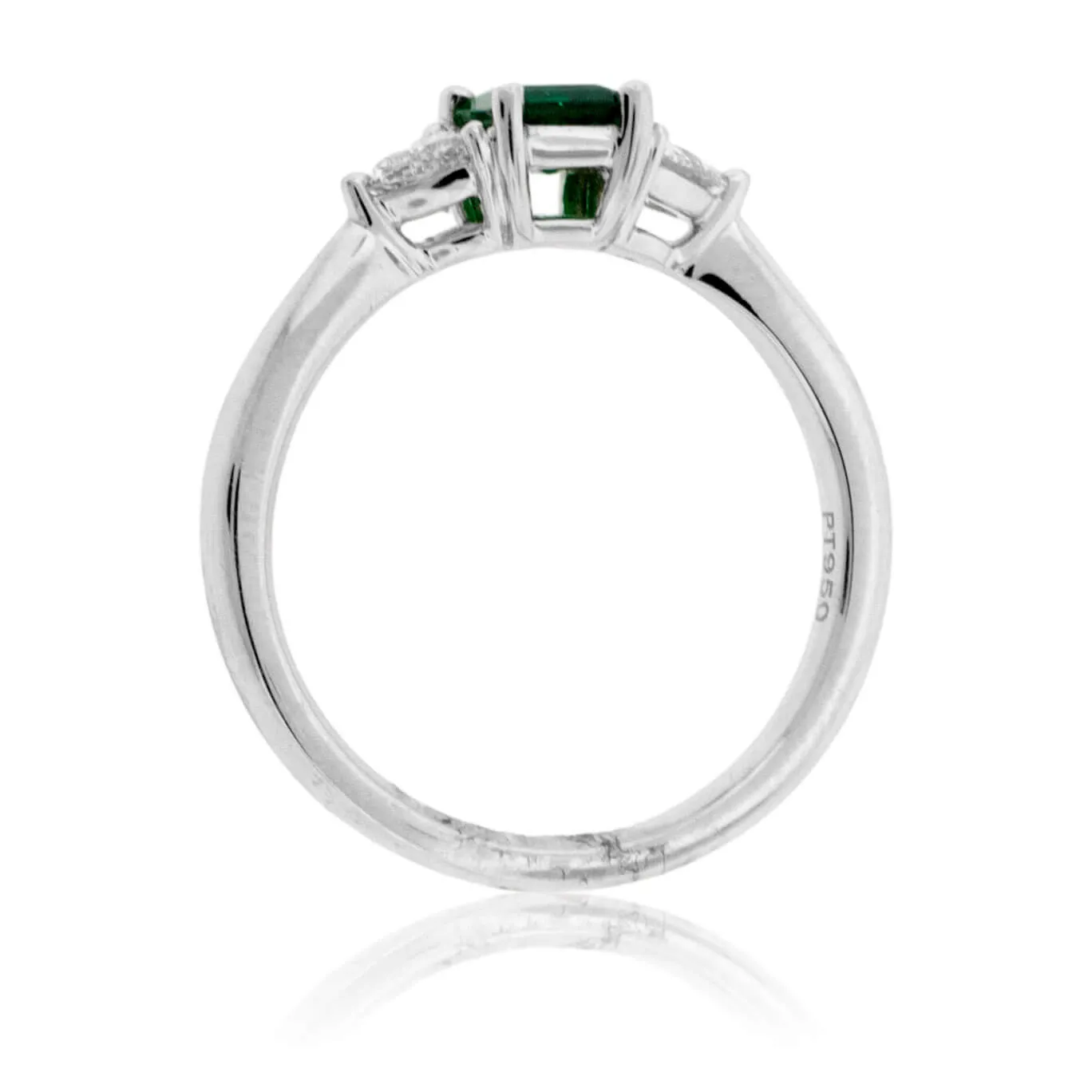 Emerald-Cut Emerald & Diamond Accented Ring