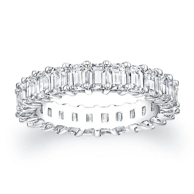 Emerald Cut Platinum Diamond Eternity Ring