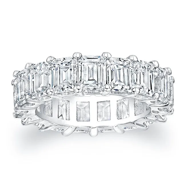 Emerald Cut Platinum Diamond Eternity Ring