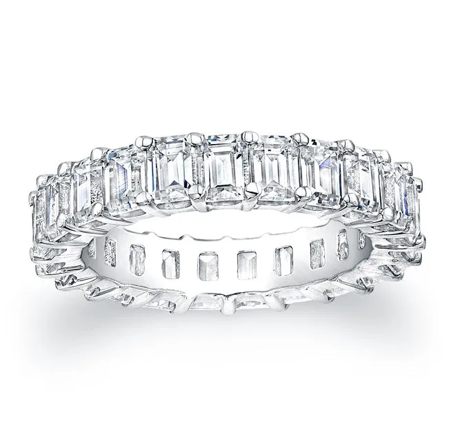 Emerald Cut Platinum Diamond Eternity Ring