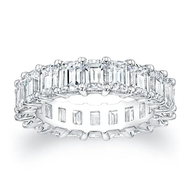 Emerald Cut Platinum Diamond Eternity Ring