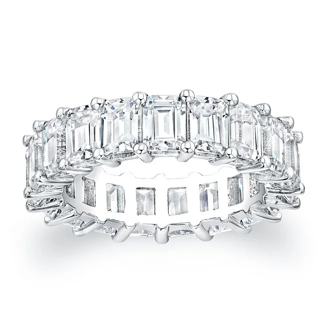 Emerald Cut Platinum Diamond Eternity Ring