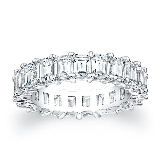 Emerald Cut Platinum Diamond Eternity Ring