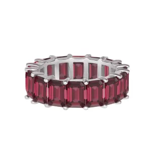 Emerald-Cut Ruby Eternity Band