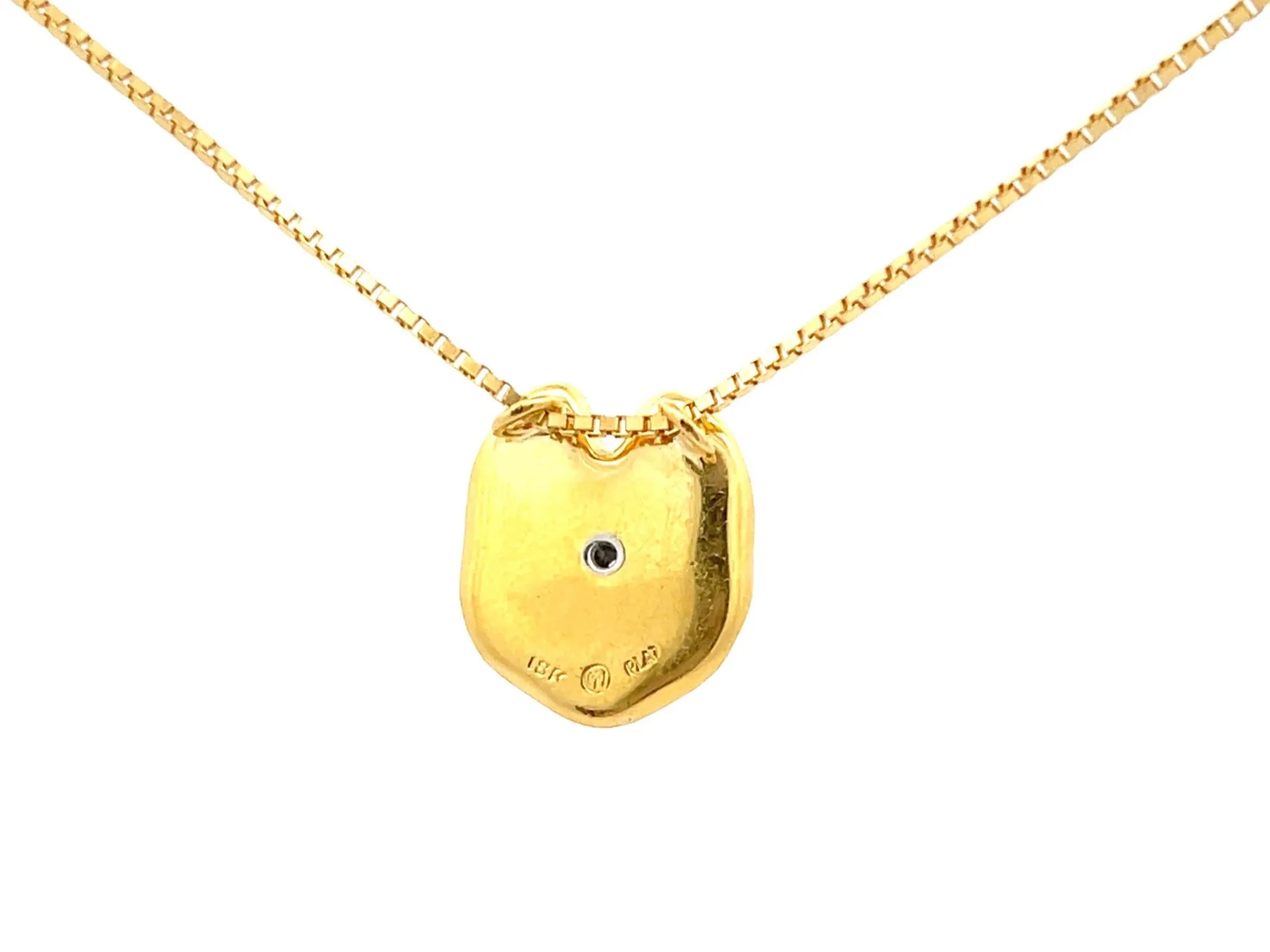 Emerald Eyes & Diamond Frog Necklace on Lily Pad in 18K Yellow Gold and Platinum