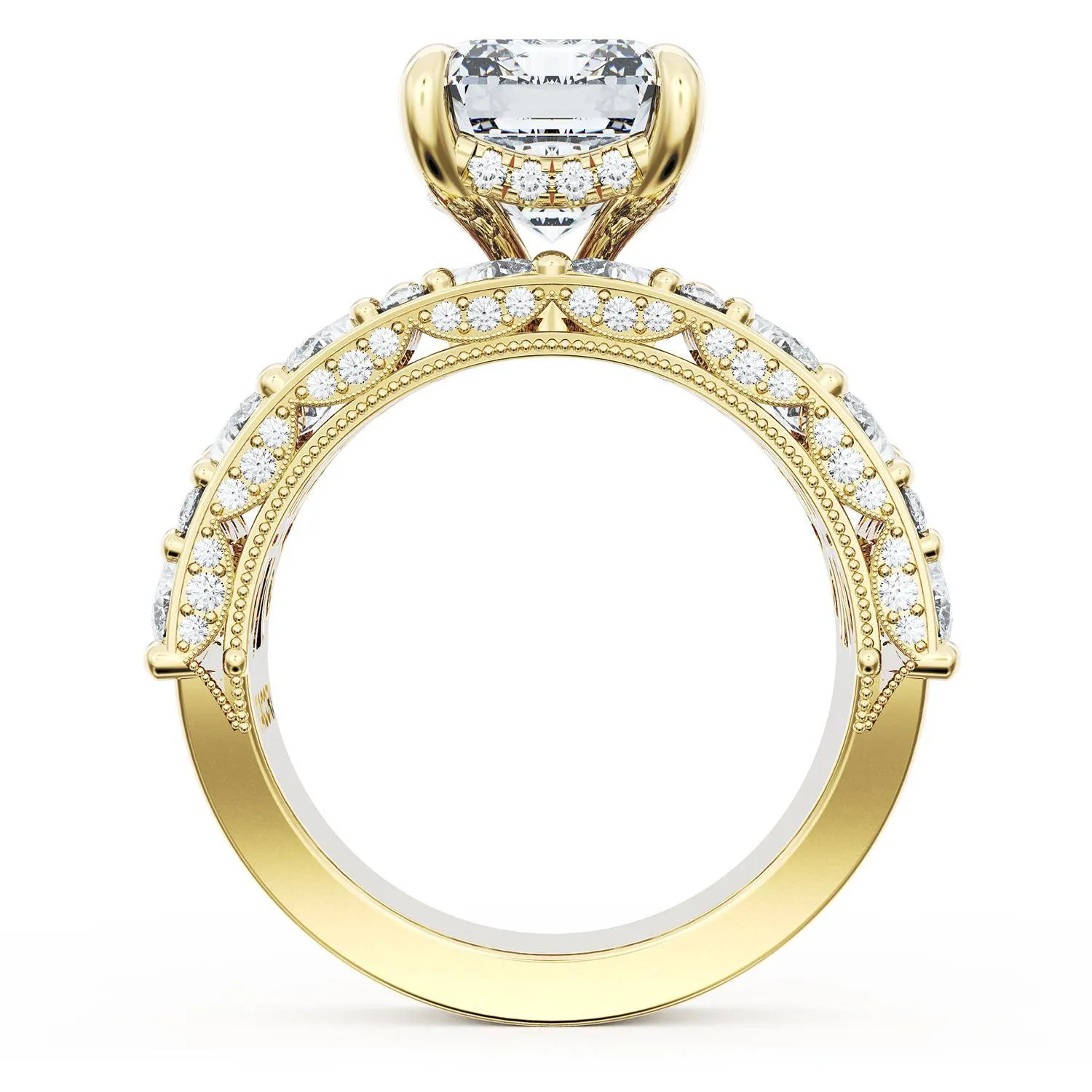 Emerald Solitaire Engagement Ring w/ Marquise & Pear Band