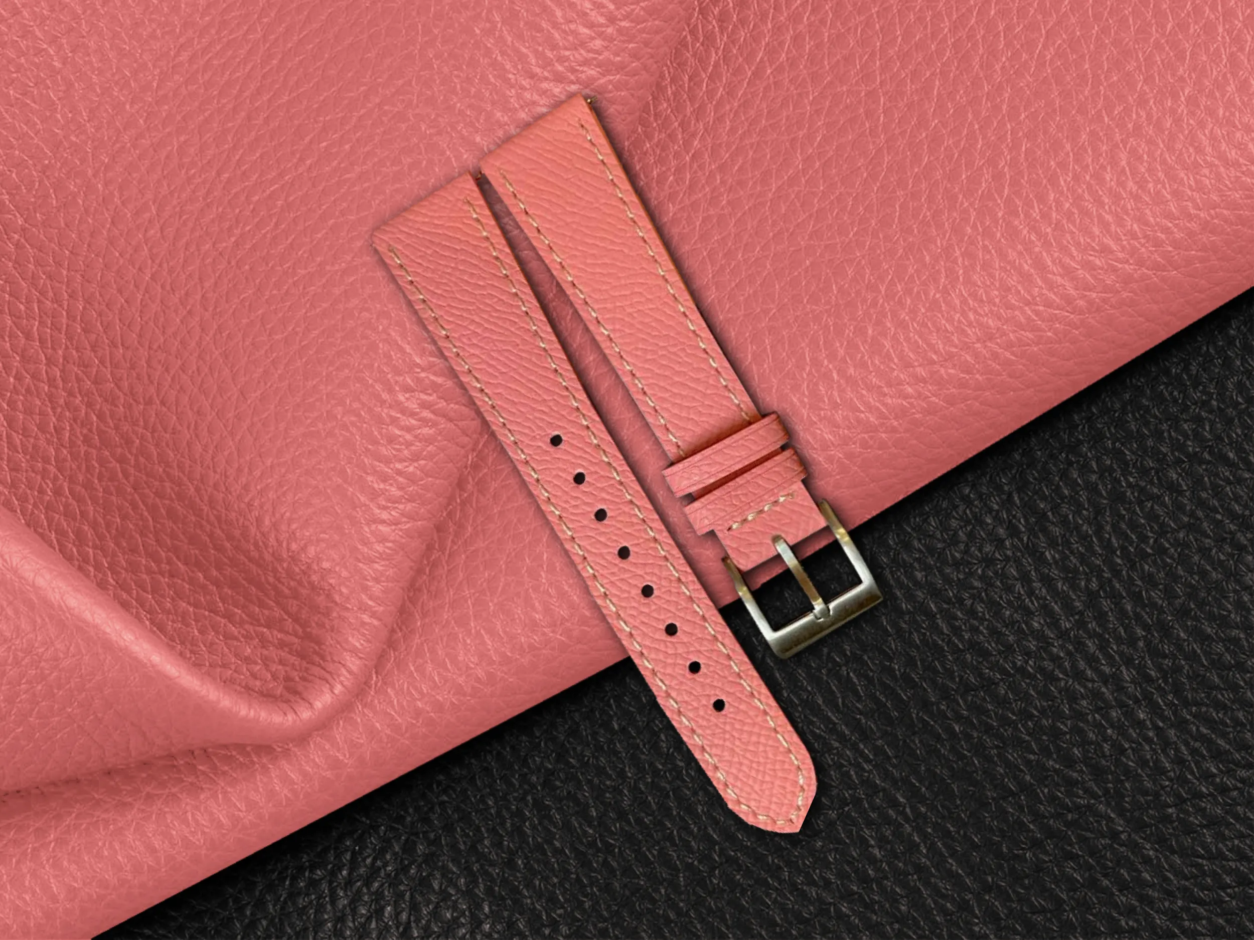 Epsom Leather - Flamingo Pink