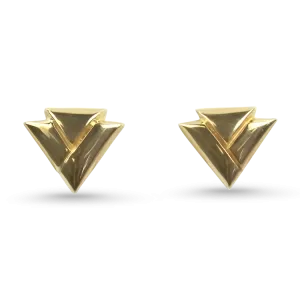 Estate 14k Yellow Gold Triangle Stud Earrings