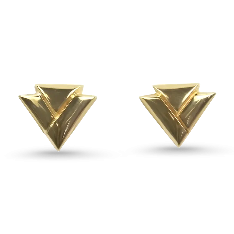 Estate 14k Yellow Gold Triangle Stud Earrings