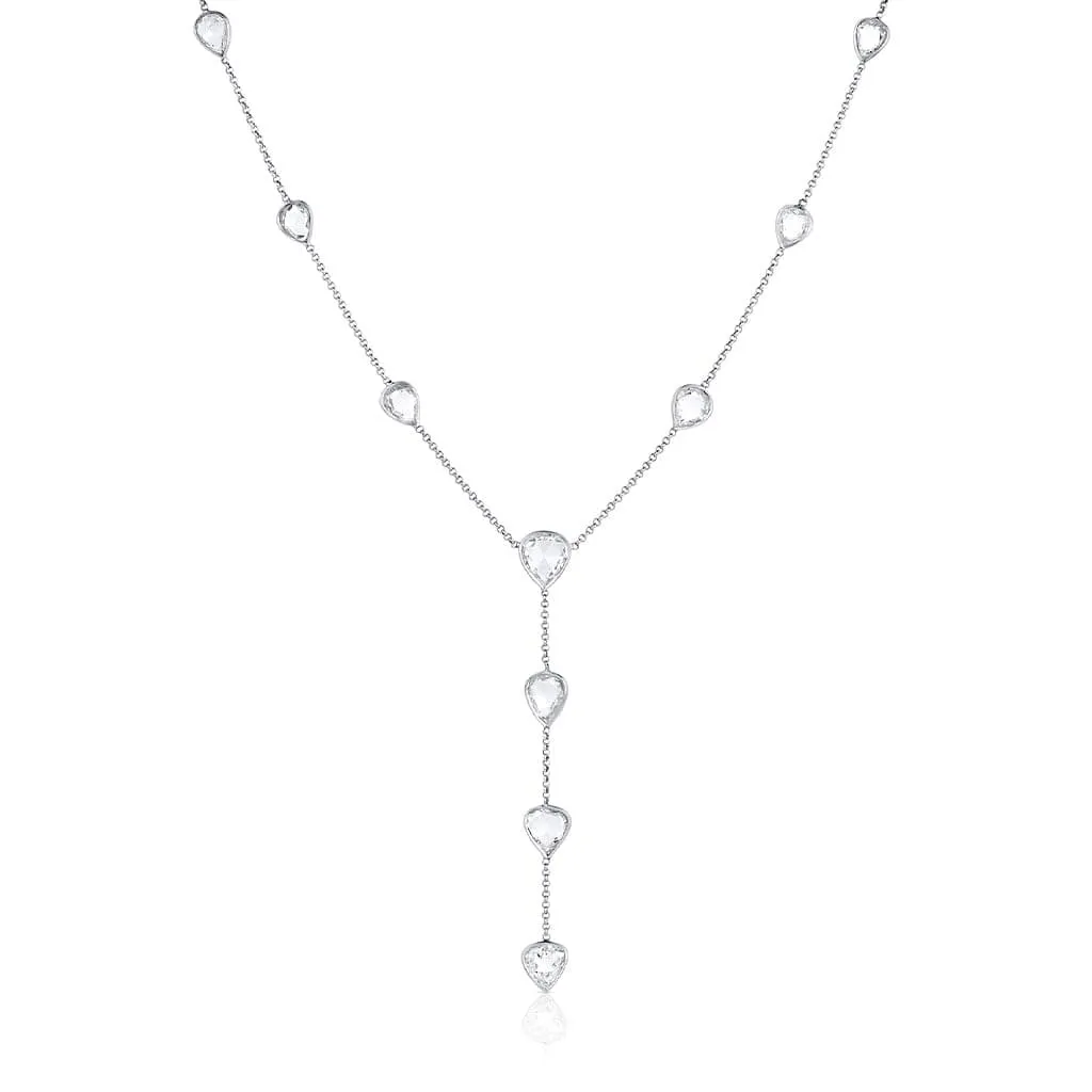 Estate Platinum 5.70ctw Rose Cut Diamond Necklace