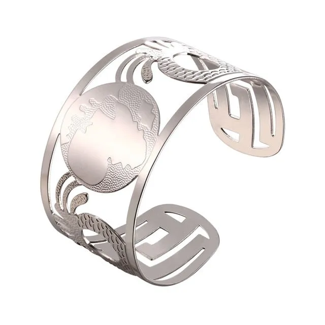 Ethiopian Big Bangles Africa Map Cuff Bracelets For Men/Women Gold/Silver Color  African Jewelry