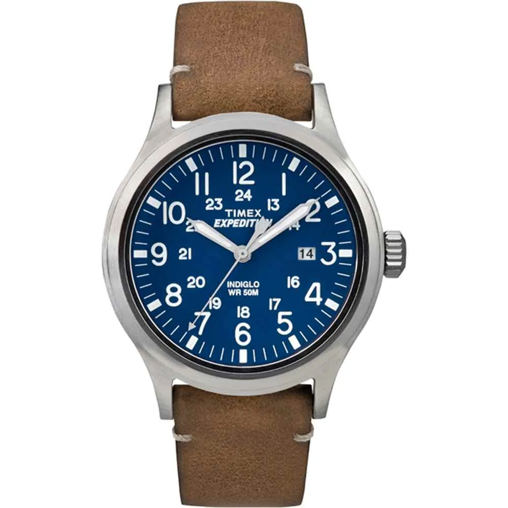Expedition Metal Scout - Tan Leather/Blue Dial