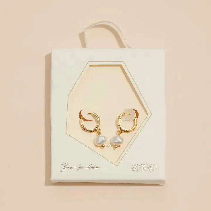Faith & Pearl Gold Hoop Earrings