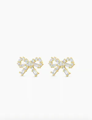 Fancy Bow Earrings, Gold