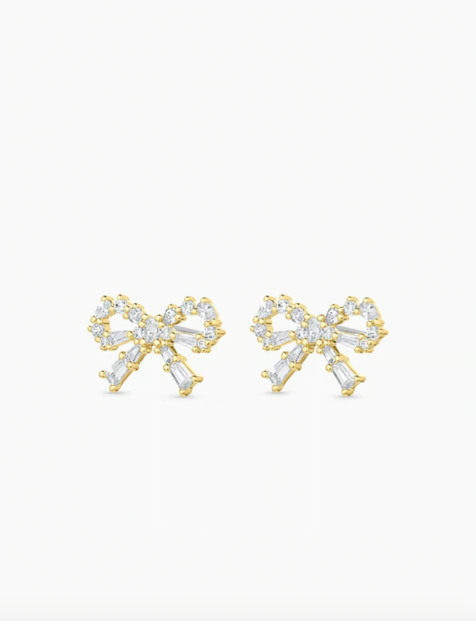 Fancy Bow Earrings, Gold