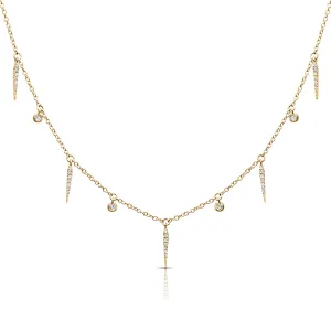 Fashion Diamond Choker With 0.16 ctw Diamond Chain Necklace
