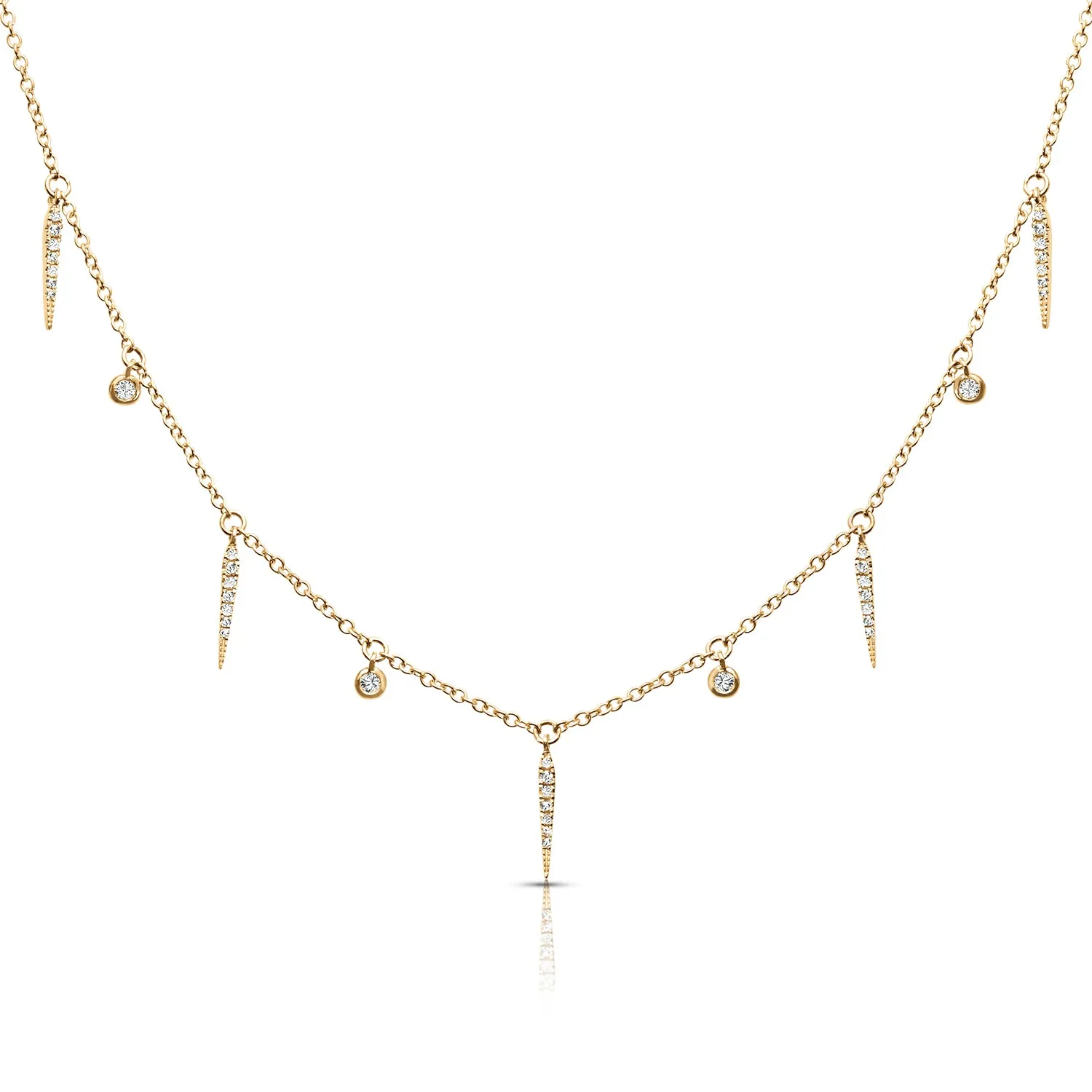 Fashion Diamond Choker With 0.16 ctw Diamond Chain Necklace