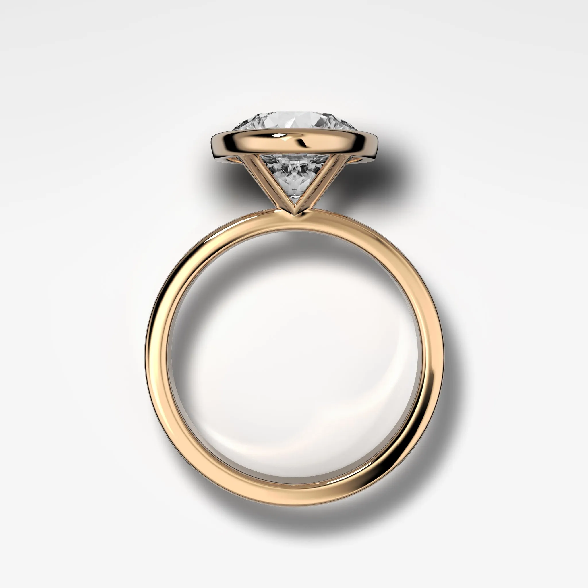 Finest Bezel Set Engagement Ring With Round Cut Diamond