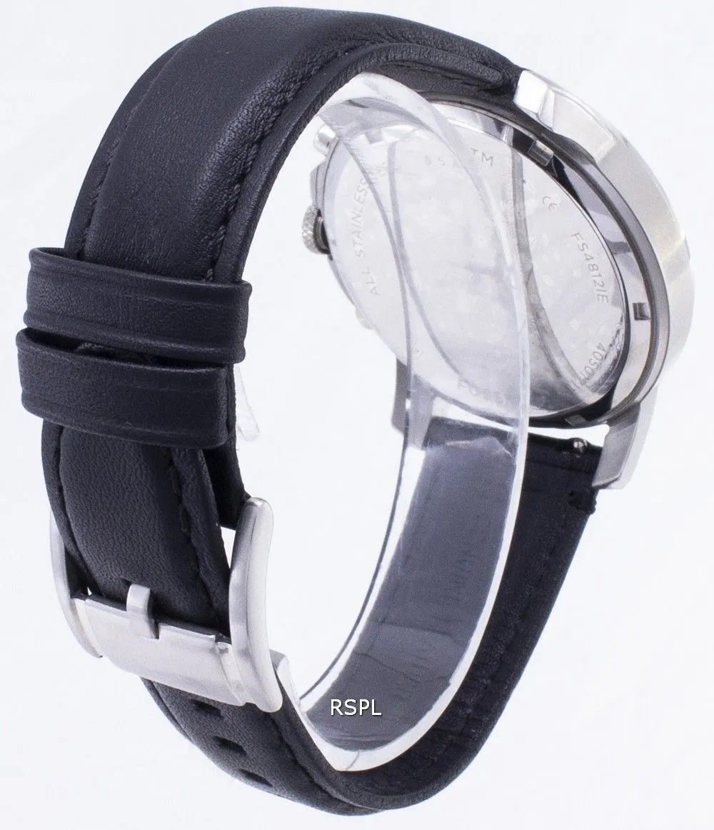 Fossil Grant Chronograph Black Leather Strap FS4812 Mens Watch